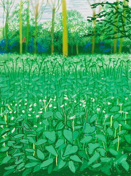 David Hockney, The Arrival of Spring in Woldgate, East Yorkshire in 2011 (twenty eleven) – 6 May 2011 / iPad drawing printed on paper, 139.7 x 105.4 cm, Ed. 25​​​​​​​
