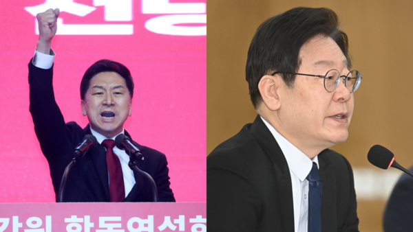 ▲ 김기현 국민의힘 대표(왼쪽)와 이재명 더불어민주당 대표. 사진=뉴시스
