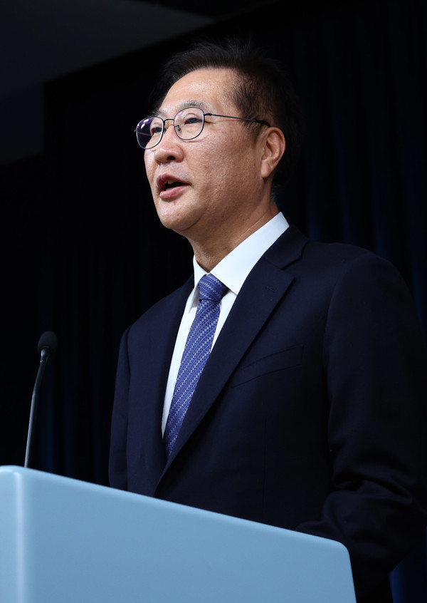 ▲ 법무부 장관 후보자로 지명된 박성재 전 서울고검장이 23일 서울 용산 대통령실 청사에서 소감을 밝히고 있다. 사진=뉴시스