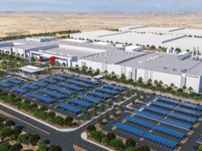 ▲ LG에너지솔루션 미국 애리조나주 46시리즈 원통형 및 리튬인산철(LFP) 에너지저장장치(ESS) 배터리 생산 공장 조감도. 사진=LG에너지솔루션