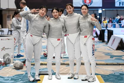 ▲ 펜싱 여자 사브르 대표팀. 사진=대한펜싱협회
