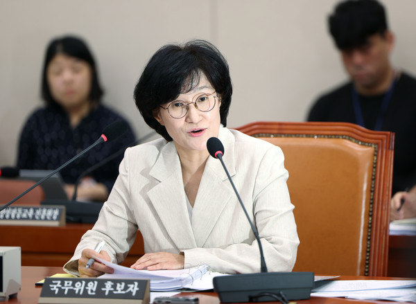 ▲ 원민경 여성가족부 장관 후보자가 3일 국회 여성가족위원회 인사청문회에서 발언하고 있다. 사진=뉴시스