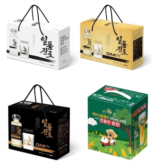 ▲ 하이트진로가 선보인 추석 선물세트. 사진=하이트진로