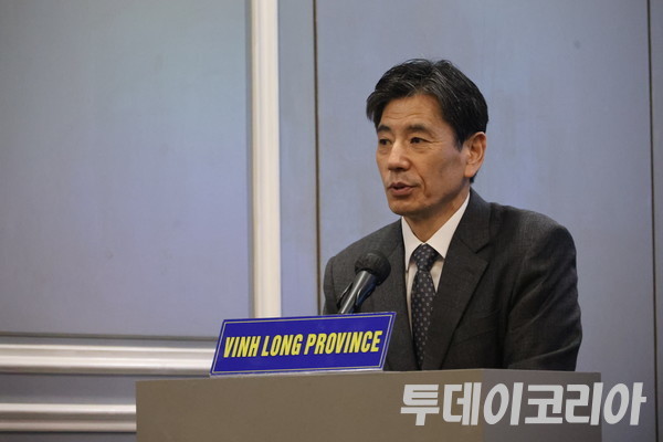 ▲ 권성택 한베경제문화협회(KOVECA) 회장이 29일 여의도에서 열린 ‘빈롱성과 한국 파트너 간의 투자 협력 촉진 간담회’에서 발언하고 있다. 사진=이기봉 기자