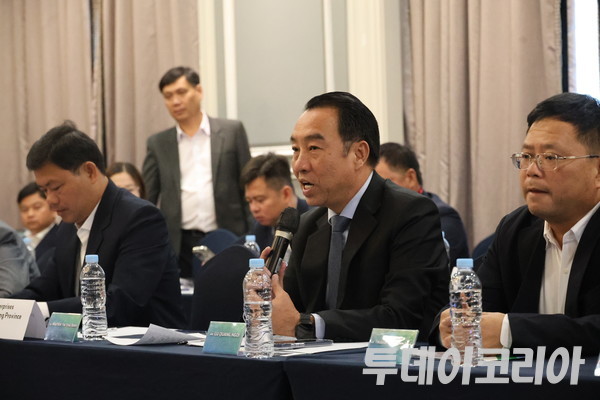 ▲ 루 꽝 응어이 빈롱성 인민위원회 위원장이 29일 여의도에서 열린 ‘빈롱성과 한국 파트너 간의 투자 협력 촉진 간담회’에서 발언하고 있다. 사진=이기봉 기자