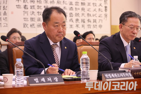 ▲ 손인혁 헌법재판소 사무처장이 30일 국회에서 열린 법제사법위원회의 법무부 등에 대한 국정감사에 출석했다. 사진=이기봉 기자