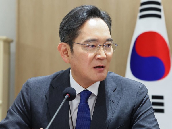 ▲ 이재용 삼성전자 회장이 16일 서울 용산 대통령실 청사에서 열린 한미 관세협상 후속 민관 합동회의에서 발언하고 있다. 사진=대통령실통신사진기자단