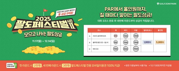 ▲ 골프존이 12월 14일까지 전국 골프존파크 매장에서 회원들을 대상으로 ‘2025 팔도페스티벌 시즌2’를 개최한다. 사진=골프존